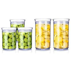 Tree House Food Storage canisters with lids, Sealed jar Clear Versatile Square Round Pot-G