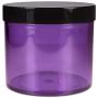 Beauticom 10 oz. (300g /300ML) (Quantity: 3 Packs) Thick Wall Round Leak Proof Clear Acrylic Jars with Lids for Cream, Salves (3 Pieces (3 Jars + Lids Together), PURPLE Base w/Black Lid)