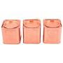 Kosma Set of 3Pc Stainless Steel Tea Sugar Coffee Canister (Square) Inside lid - 4" (Copper Plated)