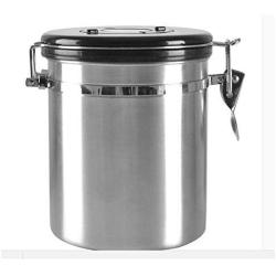 Bean Container Airtight Storage Canister,Premium Stainless Steel Coffee Sugar Tea Storage Jar Bottle Sealing Can Canister Tanks Dry Grain for Milk Coffee Powder Kitchen Storage (1.4L Capacity)