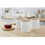 Swan SWKA17513WHTN Nordic Scandi Set of 3 Storage, Tea, Coffee, Sugar Canisters, Cotton White, Steel