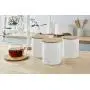 Swan SWKA17513WHTN Nordic Scandi Set of 3 Storage, Tea, Coffee, Sugar Canisters, Cotton White, Steel
