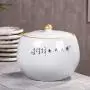 Pot en céramique pour la décoration intérieure, conteneur de stockage de grains de cuisine, pot de rangement pour le thé, accessoires décoratifs en céramique (Couleur : Blanc, Taille : 30x30x25cm) Pot en céramique pour la décoration intérieure, conteneur de stockage de grains de cuisine, pot de rangement pour le thé, accessoires décoratifs en céramique (Couleur : Blanc, Taille : 30x30x25cm)