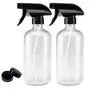 Glas-Sprühflaschen 16 oz Sprühflasche für Reinigung, lebensmittelechte, transparente Alkohol-Sprühflasche [2er-Pack]