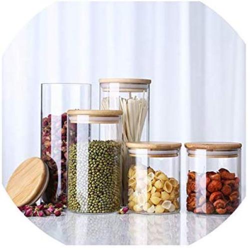 Transparent High Borosilicate Glass Kitchen Storage Bottle Store Food Ingredient Candy Biscuit Storage Jar Organization,65 X 80 Mm