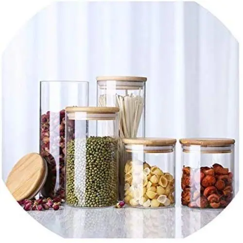 Transparent High Borosilicate Glass Kitchen Storage Bottle Store Food Ingredient Candy Biscuit Storage Jar Organization,65 X 80 Mm Transparent High Borosilicate Glass Kitchen Storage Bottle Store Food Ingredient Candy Biscuit Storage Jar Organization,65 X 80 Mm