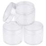 Beauticom 60 Grams/60 ML (2 Oz) Round Clear Leak Proof Plastic Container Jars with Clear Lids for Travel Storage Makeup Cosmetic Lotion Scrubs Creams Oils Salves Ointments (3 Jars)