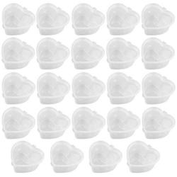 24 Pieces 2.4 oz Heart Shaped Slime Storage Containers Transparent Small Plastic Box with Hinged Lids