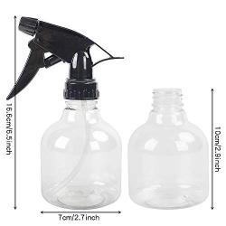 Plastic Spray Bottles 4pcs 8oz Empty Clear Spray Bottle with Black Trigger Sprayers, Adjustable Nozzle, for Cleaning Solutions, Planting, Cooking