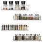 Wall Mounted Spice Racks Jar Bottle Storage Rack 4 Pack for Kitchen Bathroom Cabinet Pantry Door, Sliver (Large) Wall Mounted Spice Racks Jar Bottle Storage Rack 4 Pack for Kitchen Bathroom Cabinet Pantry Door, Sliver (Large)