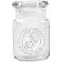 Clear Glass Herb Stash Jar with Lid 4.5 oz with US Marines Logo from Smoke Promos