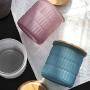 Nordic Matte Glass Seal Jar with Bamboo Lid Kitchen Tea Coffee Bean Sugar Storage Jars Chic Candy Organizer Can,purple