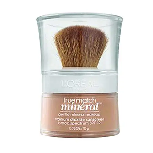L'Oréal Paris True Match Mineral Loose Powder Foundation, Beigebraun, 0,35oz 

(或者更自然的翻译)

L'Oréal Paris True Match Mineral Puder, Beigebraun, 0,35 oz