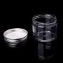 Pukido 150ml Clear Round PET Jar with Aluminium Screw Lid Food Storage Container Sealed