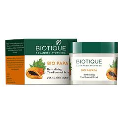 Biotique BIO PAPAYA Revitalizing Tan- Removal scrub 75gm/ 2.65 Fl.Oz. I For All Skin Type I Removing Dead Skin cells I Papaya Enriched Scrubber