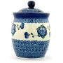 Polish Pottery Jar with Lid 6-inch Blue Poppies