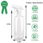 2 Pack Plastic Spray Bottles 17oz Refillable Sprayer with Mist and Stream Mode for Hair/Cleaning Solutions/Outdoor Indoor House Garden Plants, Squirt Bottle - Clear H 500ml