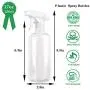 2er Pack Kunststoff Sprühflaschen 500ml, Nachfüllbar mit Nebel- und Strahlfunktion für Haar/Reinigungsmittel/Gartenpflanzen im Haus und Garten