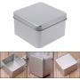 Milue 9x9cm Small Metal Tin Silver Storage Box Case Organizer For Money Coin Candy Key