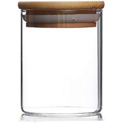 Shelf Floating Storage Jar Heat-resistant Glass Tea Pot Portable Sealed Jar Creative Bamboo Glass Jar. (Size : 8.56CM)