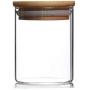 Shelf Floating Storage Jar Heat-resistant Glass Tea Pot Portable Sealed Jar Creative Bamboo Glass Jar. (Size : 8.56CM)