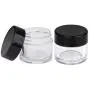 Beauticom Hochwertige Glasbehälter mit 7 g/7 ml (Menge: 12 Packungen) – Dickwandige, klare Kunststoffbehälter mit schwarzen Deckeln für Kosmetik, Lippenbalsam, Lippengloss, Cremes, Lotionen, Flüssigkeiten – Leckagefrei.