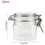 250Ml Plastic Square Clip Top Storage Jar With Airtight Seal Lid Kitchen Food Container Tableware Preserving Cosmetic Cream Orga