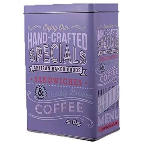 Metal Tin Coffee Iron Storage Box - Hand-Crafted Specials Metal Tin Coffee Iron Storage Box - Hand-Crafted Specials