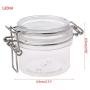 RUZYY 120ML Plastic Round Clip Top Storage Jar with Airtight Seal Lid Kitchen Food Container Tableware Preserving Cosmetic Cream Organizer