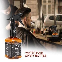 600ml 20.3oz Barber Spray Bottle, Segbeauty Mist to Stream Adjustable Setting, Plastic Whisky Squirt Bottle Empty Refillable Amber Sprayer, Jack Water Bottle for Hair Styling, Hairdresser, Salon,Plant