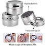 DUDDP Storage Spice lar set 6 Stainless Steel Magnetic Spice Jars, Airtight Kitchen Storage Containers - Fridge to Save Counter & Cupboard Space-Easy to Install