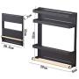 TaemBuy Magnetic Spice Rack Organizer Tier Refrigerator Spice Storage Shelf Refrigerator Organize Jar of Olive Oil Cooking Oils Salt Pepper Small Things Black
