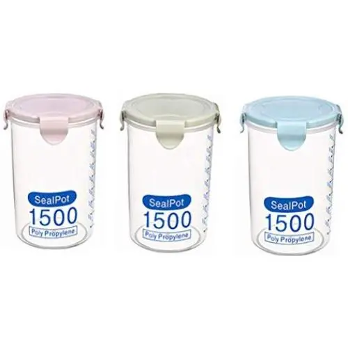 Hemoton Plastic Storage Jars with Lids,Clear Canister Food Storage containers canister set for dry flour Cereal Coffee Sugar Rice Snacks(3pcs 1500ml) Hemoton Plastic Storage Jars with Lids,Clear Canister Food Storage containers canister set for dry flour Cereal Coffee Sugar Rice Snacks(3pcs 1500ml)