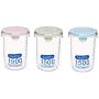 Hemoton Plastic Storage Jars with Lids,Clear Canister Food Storage containers canister set for dry flour Cereal Coffee Sugar Rice Snacks(3pcs 1500ml）