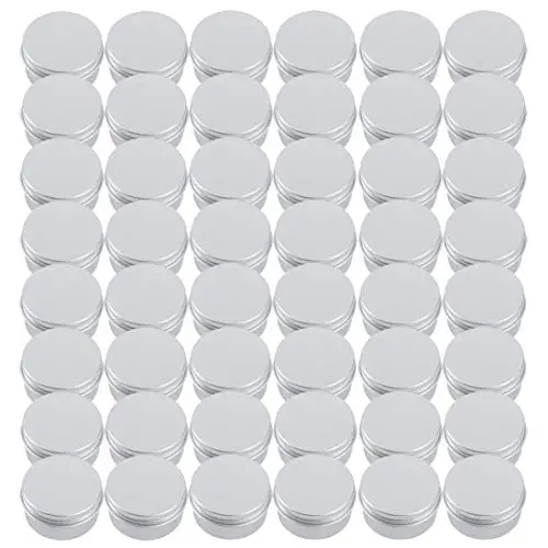 Tosnail 48 Pack 1 oz. Round Tins Lip Balm Tin Container Cosmetic Containers with Screw Thread Lid Tosnail 48 Pack 1 oz. Round Tins Lip Balm Tin Container Cosmetic Containers with Screw Thread Lid