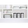 Brabantia Tea, Coffee and Sugar Canisters, Fingerprint Proof, 1.4 L - Matt Steel, 3 Pieces