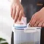 Boîte de Rangement en Plastique 2pcs pour Céréales/Riz avec Tasse Mesurante (Capacité de 1,5L x 2)
