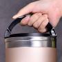 Thermos Food Jar Thermos Stainless Food Flask For Kids With Spoon,Storage Bag (Color : Gold, Size : G)