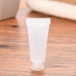 24Pcs Empty Translucent Plastic Sample Soft Tube Vial Bottle Jar Pot Container Case with Swivelling Cover Perfect for Shampoo Facial Cleanser (10ml/0.33oz)