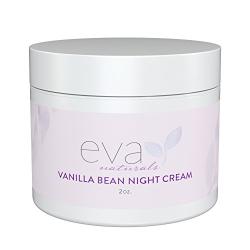 Vanilla Bean Night Cream by Eva Naturals (2 oz) - Best Anti-Aging Night Cream Boosts Collagen and Hydrates Complexion - Helps Protect against Damage and Nourish Skin - With Vitamin E and Green Tea