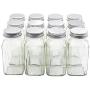 U-Pack 12 pieces of French Square Glass Spice Bottles 6 oz Spice Jars with Silver Metal Lids, Shaker Tops, and Labels by U-Pack