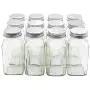 U-Pack 12 pieces of French Square Glass Spice Bottles 6 oz Spice Jars with Silver Metal Lids, Shaker Tops, and Labels by U-Pack U-Pack 12 pieces of French Square Glass Spice Bottles 6 oz Spice Jars with Silver Metal Lids, Shaker Tops, and Labels by U-Pack
