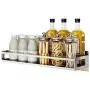 Junyuan Wandmontage Gewürzregal Organizer, Küchengewürz Hängevorrichtung für Pantry Kräuterglas Flasche Kanter Schrank Regal Aufbewahrung, Badezimmer Regal – Platzsparend über Herd, Robust-Edelstahl (15.8)