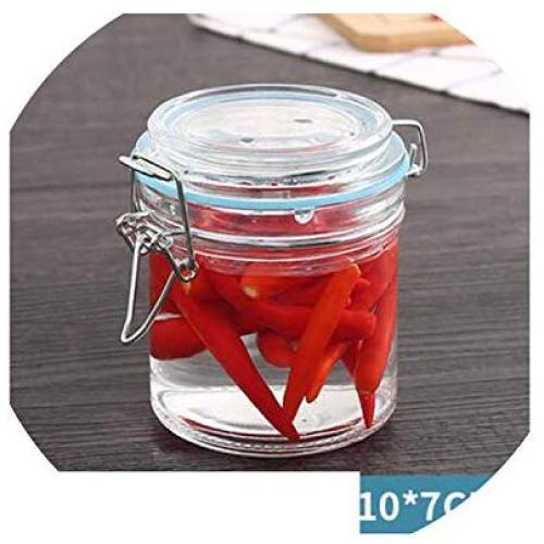 1 Piece Glass Storage Bottles Jars With Lid Large Capacity Honey Candy Jar Kitchen Container Sealed With Cover,300Ml