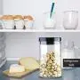 Lot de 2 bocaux en verre IDEALUX avec couvercles, contenants ronds alimentaires sans BPA, polyvalents 1000 ml (33oz)