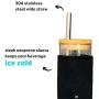 HIROZAKU 24oz Reusable Boba Cup, Eco-Friendly Leakproof Bamboo Lid Tumbler with Straw and Sleek Neoprene Sleeve - Wide Stainless Steel Straw and Cleaning Brush - Smoothie Bubble Tea Gift Set