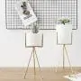Weißer Keramik Blumentopf mit Metallrahmen, nordisches Wohnen, schlichte Dekoration, Tischvase, schicker Kosmetikbürstenbehälter, Chic-Kerzenhalter.