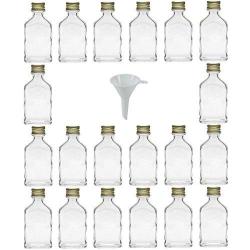 Viva Haushaltswaren - 20 Mini Glass Bottles 20 ml with Screw Tops for Self-Filling incl. a Filling Funnel Diameter 5cm