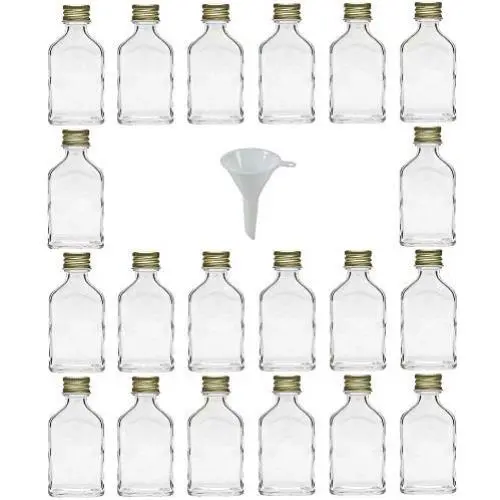 Viva Haushaltswaren - 20 Mini Glass Bottles 20 ml with Screw Tops for Self-Filling incl. a Filling Funnel Diameter 5cm Viva Haushaltswaren - 20 Mini Glass Bottles 20 ml with Screw Tops for Self-Filling incl. a Filling Funnel Diameter 5cm