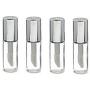 erioctry 12PCS 1.2ML Mini Plastic Empty Lip Gloss Tube DIY Makeup Lip Balm Container Tubes with Built-in Application Brush (Silver Cap)